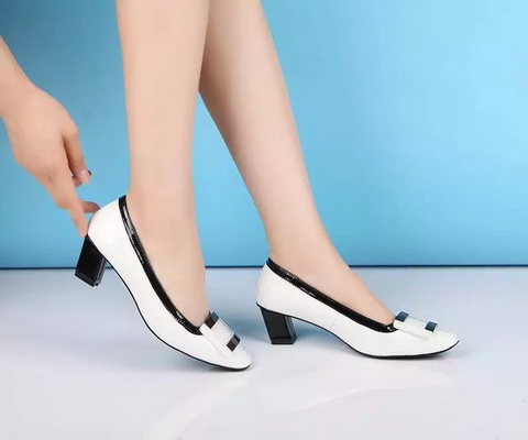 RV Shallow mouth Block heel Shoes Women--001